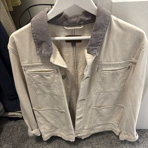 ASOS Cream and Gray Lightweight Shirt Jacket